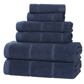 Milo Smart Twist Viscose Cotton Blend Solid Ribbed 6 Piece Towel Set